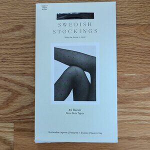Swedish Stockings zero emissions zero waste sheer black mini dots tights